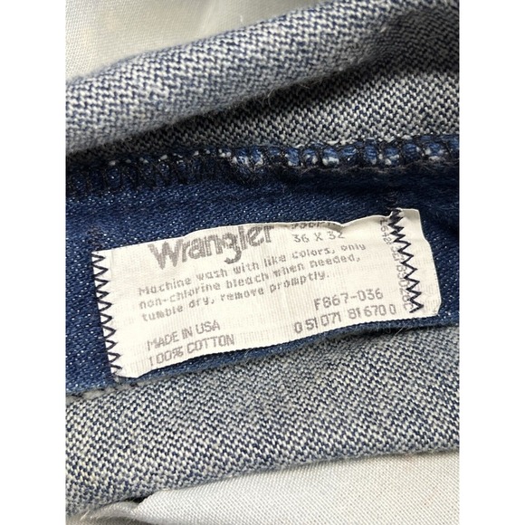 Vintage Wrangler Raw Denim Men's Straight Leg Jeans Made In‎ USA 36x32 - Picture 8 of 10